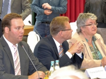 von links: Marion Dammann, Landrätin des Landkreises Lörrach, Felix Schreiner MdL, Thomas Dörflinger MdB, Gabriele Schmidt MdB
